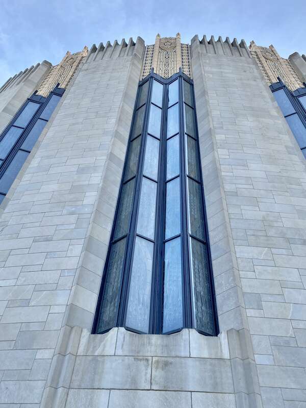 Built in 1927-1929, this Art Deco-style building was designed by Bruce Goff and Adah Robinson for the congregation of Boston Avenue United Methodist Church, organized in 1893 as a part of the Methodist Episcopal Church, South.  The building was