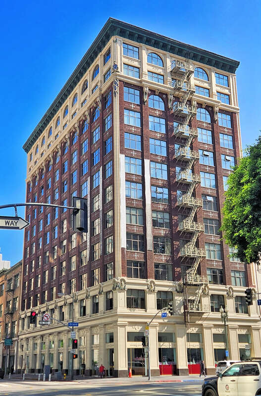 The Brockman Building in Downtown Los Angeles, California, USA as seen from across the intersection of Grand Ave. and 7th St.