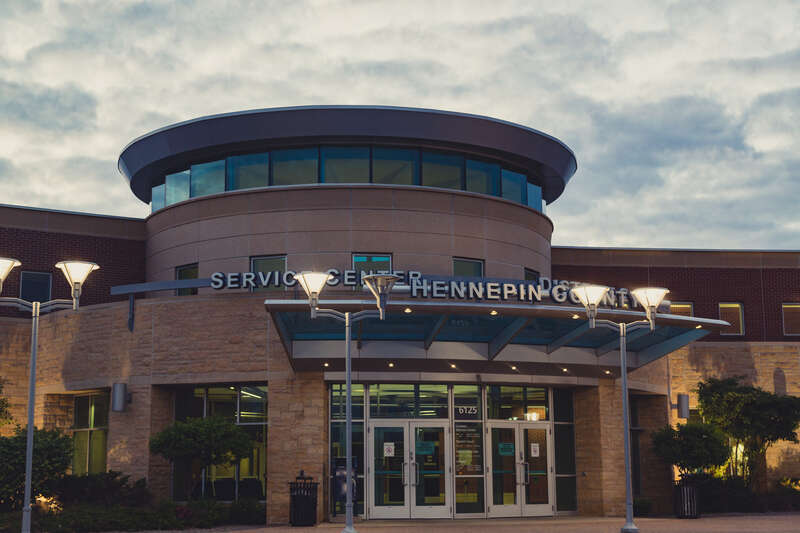 Hennepin County service center and district court at Shingle Creek, Brooklyn Center, Minnesota.
