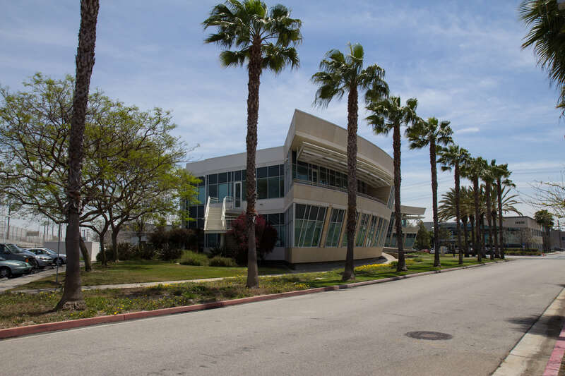 The SkyOne Federal Credit Union at 14600 Aviation Boulevard in Hawthorne, California was used for the exterior shots of the crime lab in the cancelled TV show CSI: Miami.

This stairwell was used in a few shots.