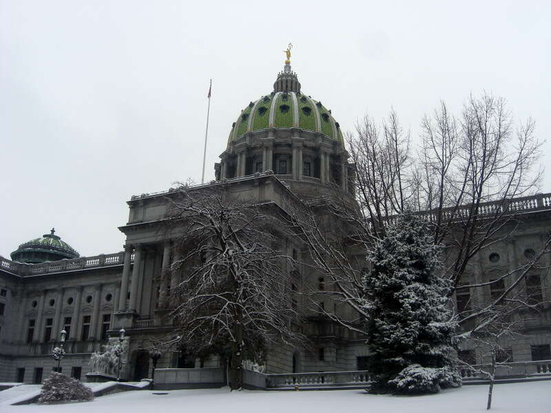 Pennsylvania State Capitol Complex, This photo shows the Pennsylvania State Capitol in Harrisburg, Pennsylvania.
