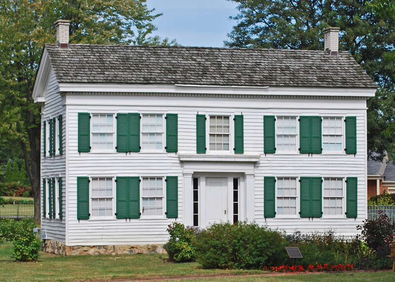 Caswell House, Troy, Michigan. The house is a Registered Michigan State Historic Site and on the National Register of Historic Places.