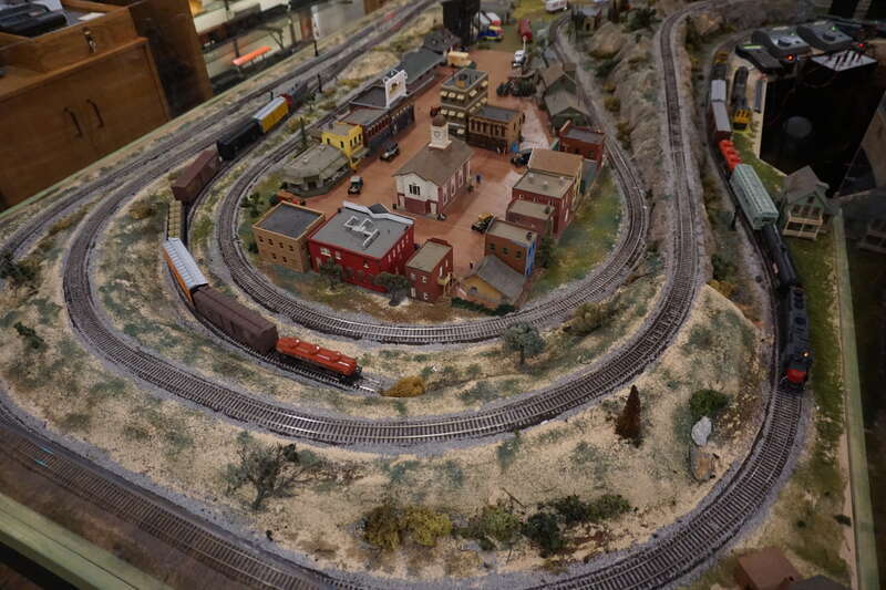 The HO-scale model railway layout at the Cotton Belt Depot Museum in Tyler, Texas (United States).