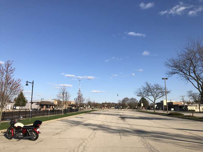 Not one car in the parking lot at 6 PM in Crystal Lake, IL. Normally, it is full in the evening on a week day..