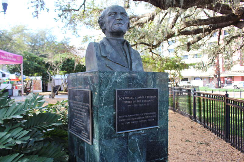 Don Miguel Hidalgo Y Costilla bust in Lake Eola Park, Orlando, Orange County, Florida