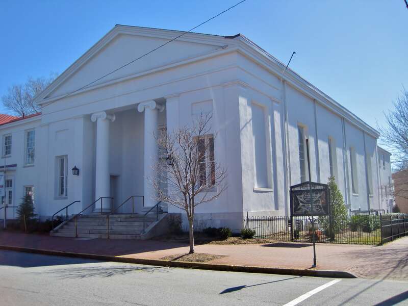 The First Presbyterian Church of West Chester in West Chester, PA (1832). It was perhaps the first commission for Thomas Ustick Walter.