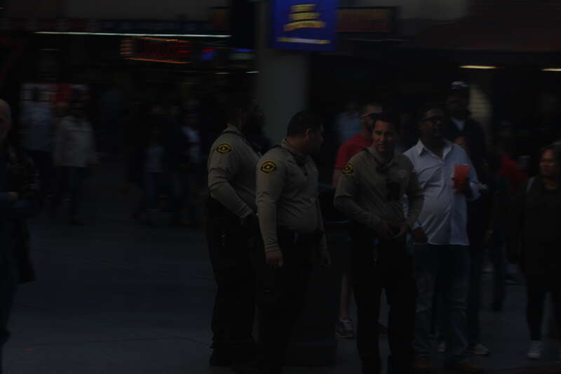 Three Patrol Officers of the Fremont Street Experience on patrol.