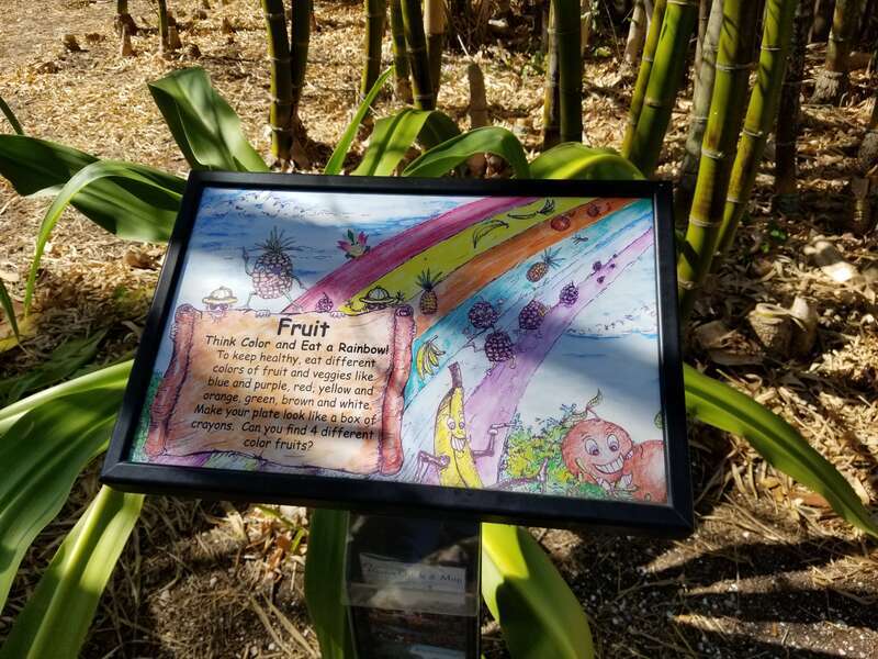 Fruit Garden Sign for Children at Florida Botanical Gardens. The sign encourages children to &quot;make your plate look like a box of crayons.&quot;