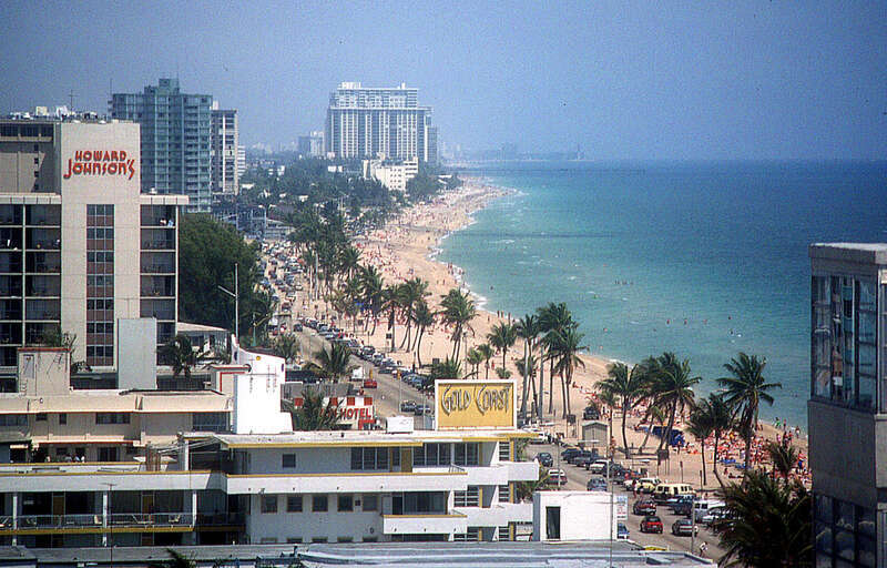The view from a hotel room in Fort Lauderdale in Florida.

I expect that the names of the hotels seen here will have changed since then.
