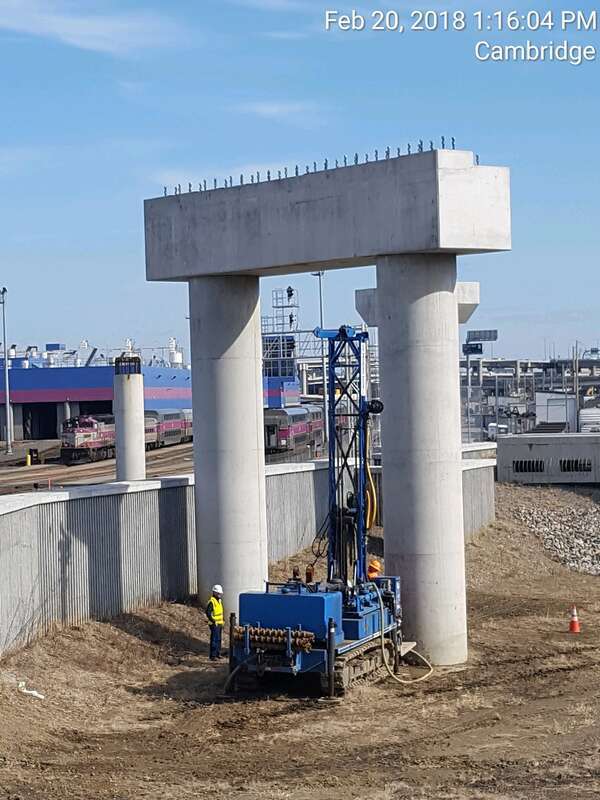 GLX geotechnical drilling operations at Red Bridge viaduct in February 2018