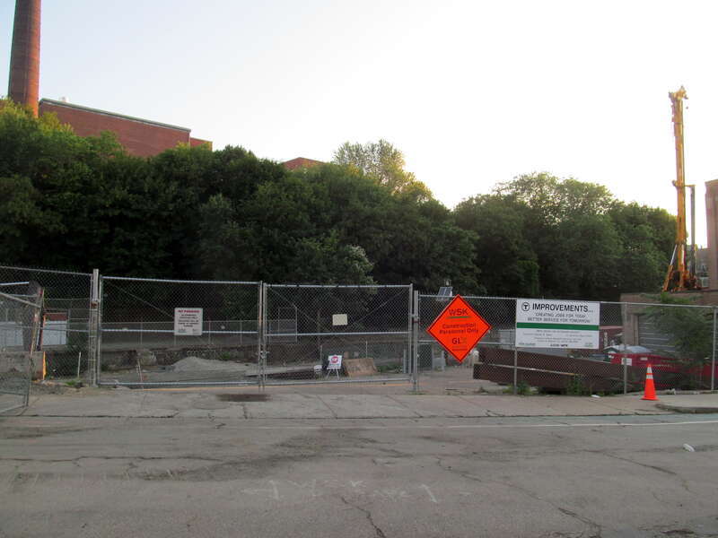 Early construction work at Gilman Square in July 2015