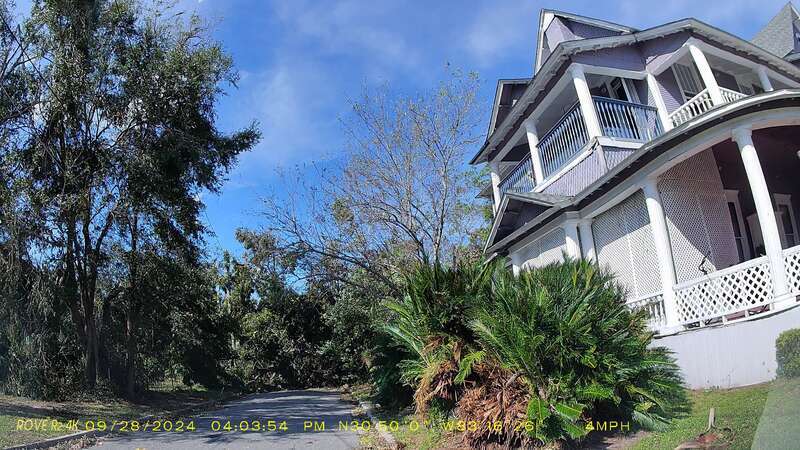 Hurricane Helene, Valdosta, fallen trees blocking 200 block of Jones St, Valdosta, Lowndes County, Georgia