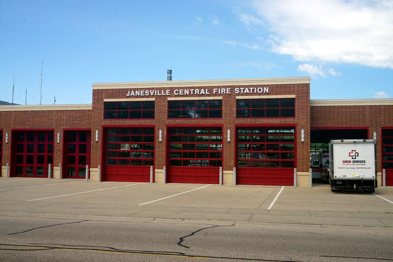 Janesville Fire Station #1 in Janesville, Wisconsin (United States).
