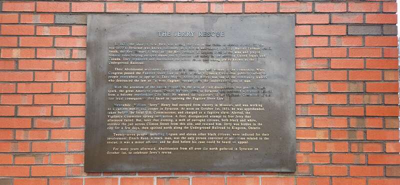 Placard describing the events surrounding the Jerry Rescue event