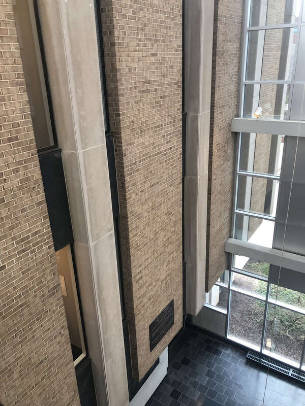 Former exterior of Mart Library, inside the interior of the Fairchild-Martindale library