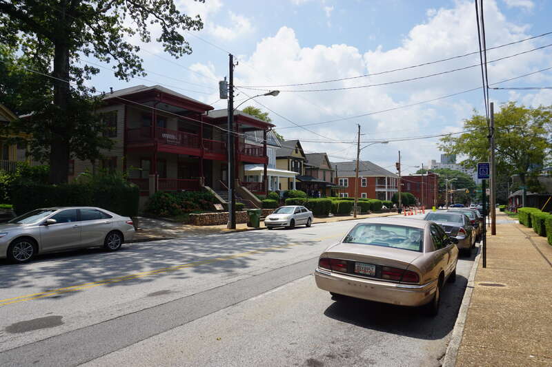 Auburn Avenue at the Martin Luther King Jr. National Historic Site in Atlanta, Georgia (United States).