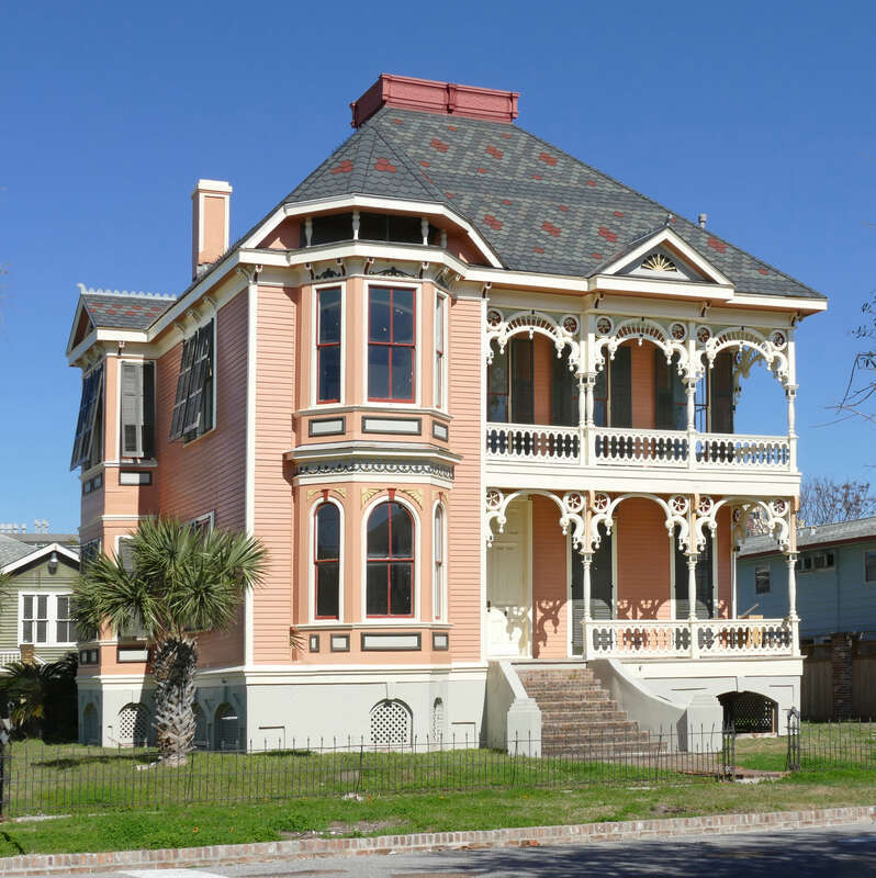 This stately old Galveston home was put on the national registry of historic places.  About 15 years later in the early 1990's it burned. Since then it has sat unmaintained and deteriorating. In January 2011 a renovation was begun that appears not to