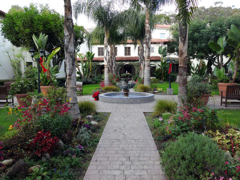 Courtyard and fountain, Mission San Buenaventura