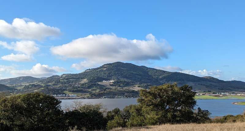 Mount Burdell, photographed from Rush Creek Open Space Preserve, in Novato, California, United States.
