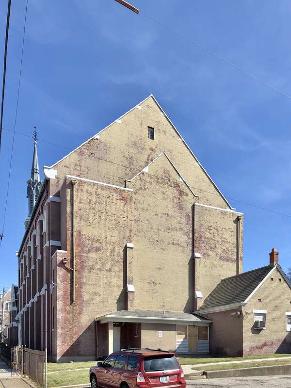 The former Covington First United Methodist Church, a Gothic Revival-style structure with an adjacent parsonage, was built in 1865-67 at the corner of Greenup Street and 5th Street in the Licking Riverside neighborhood of Covington, Kentucky.  Closed