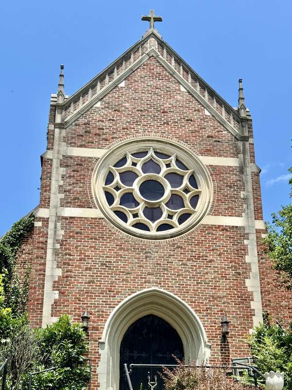 Built in 1931, this Gothic Revival-style building was constructed for the congregation of St. Mary’s Catholic Church, which was founded in 1902, and was originally located in an old Victorian-era mansion and a wood-frame chapel to the rear (north) of