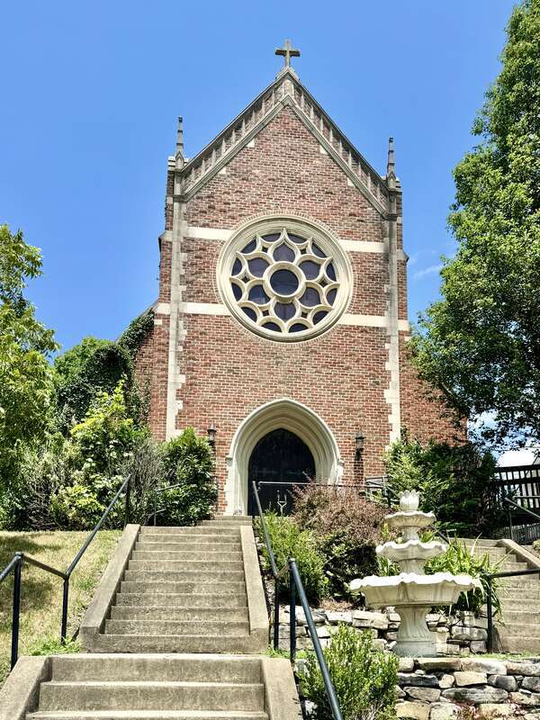 Built in 1931, this Gothic Revival-style building was constructed for the congregation of St. Mary’s Catholic Church, which was founded in 1902, and was originally located in an old Victorian-era mansion and a wood-frame chapel to the rear (north) of