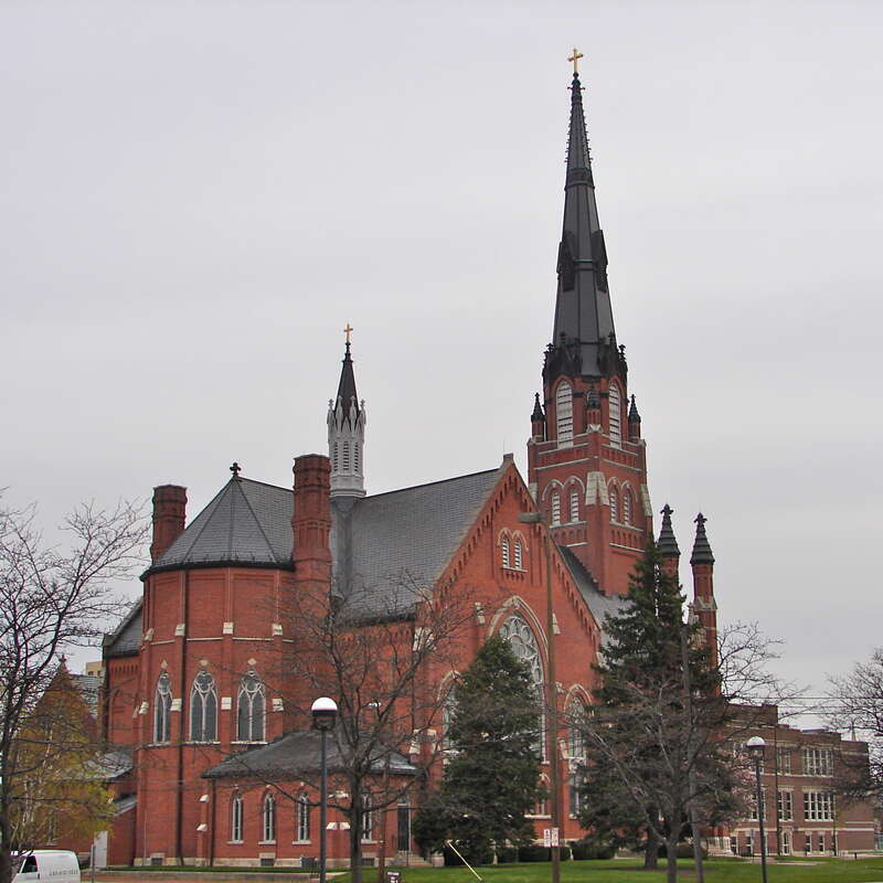 Saint Paul's Evangelical Lutheran Church on the NRHP since March 1, 1982. At 1126 S. Barr St., Fort Wayne, Allen County, Indiana.