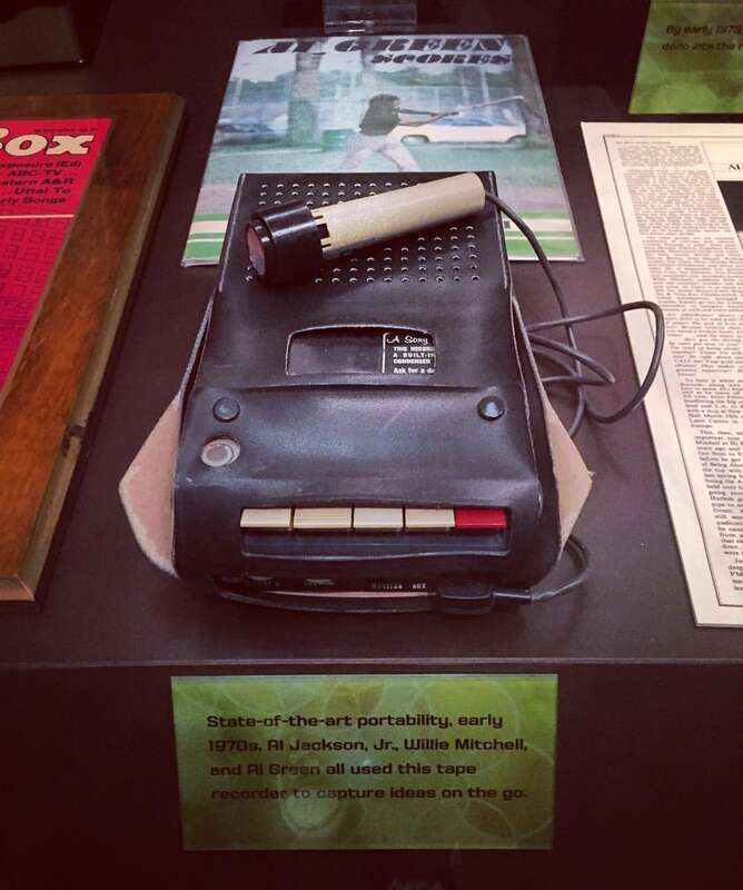 Tape recorder used by Al Green, Al Jackson, Jr. and Willie Mitchell in the early 1970s, Stax Museum of American Soul Music, Memphis, TN // This is a very early Sony cassette recorder, probably the TC-110 (1971-1973).