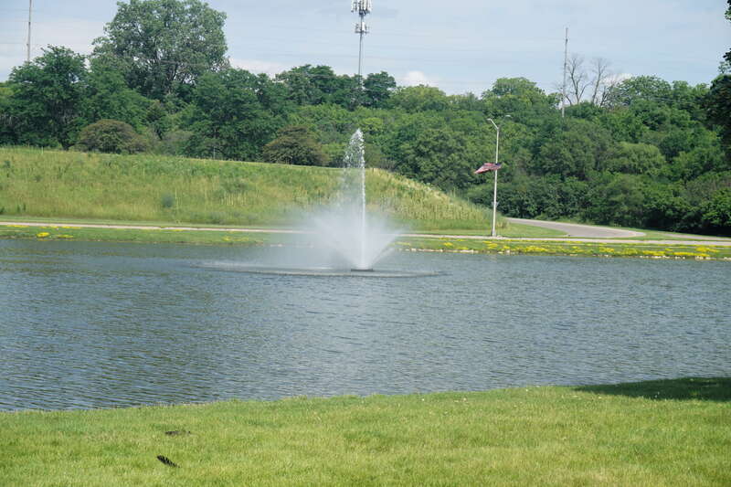 The pond at Traxler Park in Janesville, Wisconsin (United States).