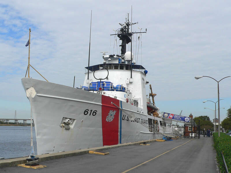 The USCGC Diligence (WMEC-616) is a Reliance-class Medium Endurance cutter, shown here docked at her home port in Wilmington, NC, USA.Photo taken with a Panasonic Lumix DMC-FZ20 in New Hanover County, NC, USA.