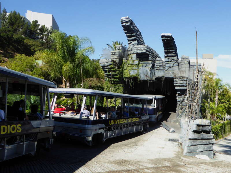 The 45 minutes Studio Tour ride uses tram cars at Los Angeles, Universal Studios Hollywood