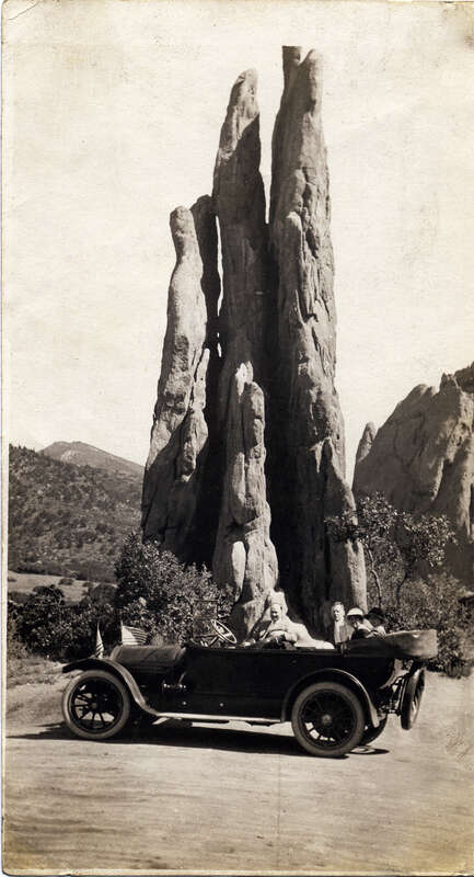 After some research I was able to figure out that this is the Three Graces rock at the Garden of the Gods in Colorado Springs, Colorado. Great Composition.
