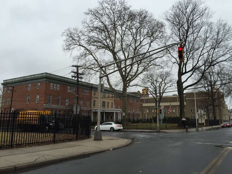 Buildings at the intersection of North Clinton Avenue and Monmouth Street in the Ewing/Carroll section of Trenton, New Jersey