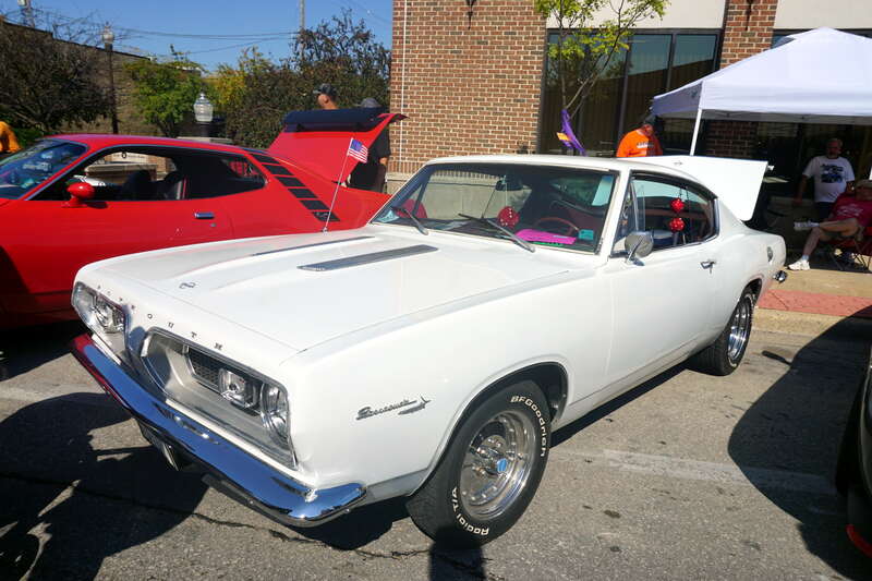 A 1967 Plymouth Barracuda on display at the 2023 Downtown West Allis Classic Car Show in West Allis, Wisconsin (United States).