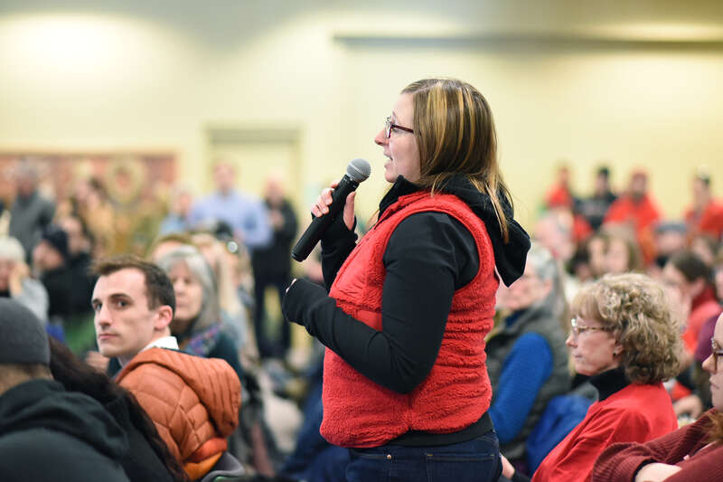 On Saturday, March 9, 2024, many Anchorage legislators participated in a Town Hall event at UAA's Cuddy Hall. Participants voiced concerns about topics ranging from education funding to energy and artificial intelligence.
Photo credit: "Photo used