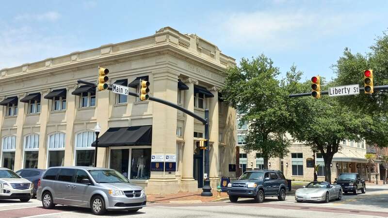 The Bank of Sumter on West Liberty and North Main Street in Downtown Sumter, South Carolina.