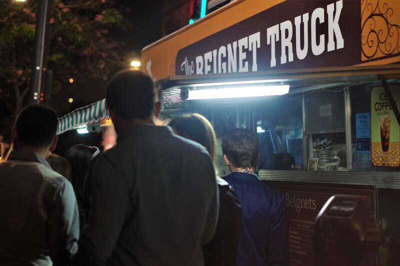 Out front of Dez &amp;amp; Chaz's Bar Mitzvah' s was the Beignet Food Truck serving crowd into the late night.