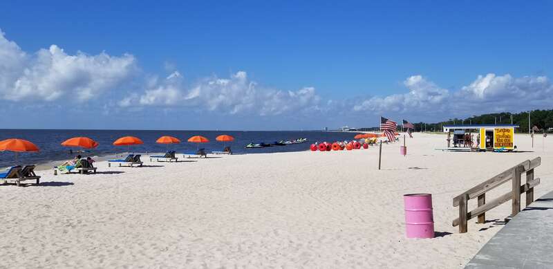 The public beach in Biloxi, Mississippi near the location of the 1959 and 1963 wade ins.
