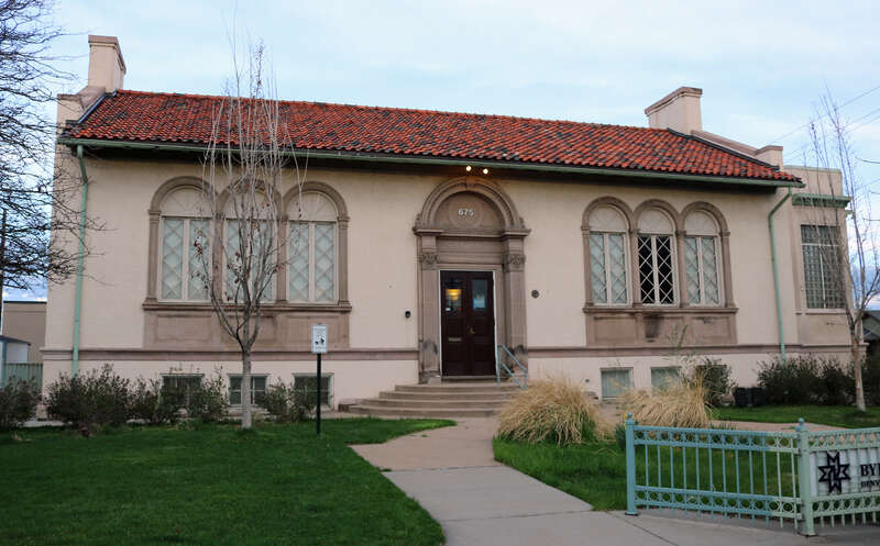The Byers Branch Library, part of the Denver Public Library, located at 675 Santa Fe Drive in Denver, Colorado.
