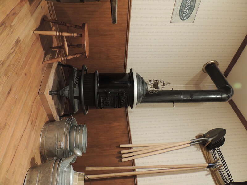 Potbelly stove were common heating elements often found in General Stores or mercantiles, railroad depots, and single room schoolhouses.