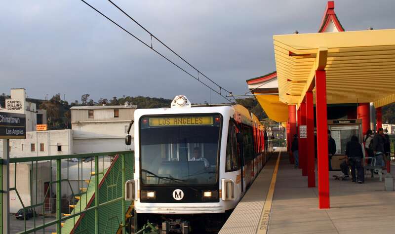 Metro Gold Line Train, China Town Station, Down Town Los Angeles, California
