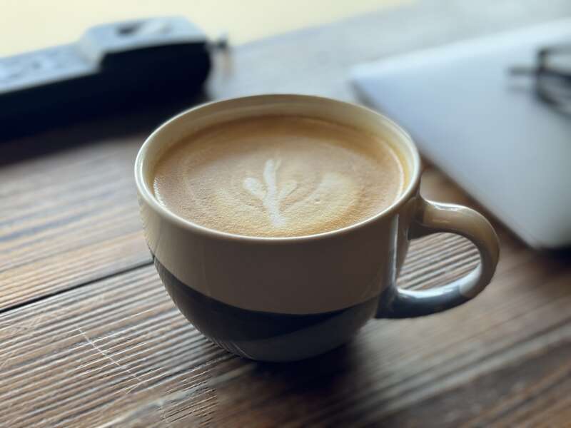 Latte at Coffeehouse Five, Greenwood, Indiana