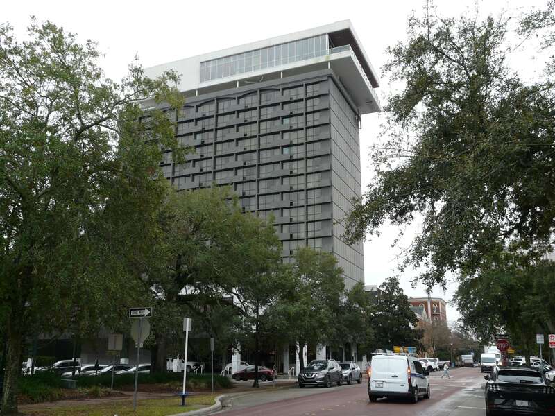 DoubleTree by Hilton hotel at Adams Street and Park Avenue in downtown Tallahassee, Florida.