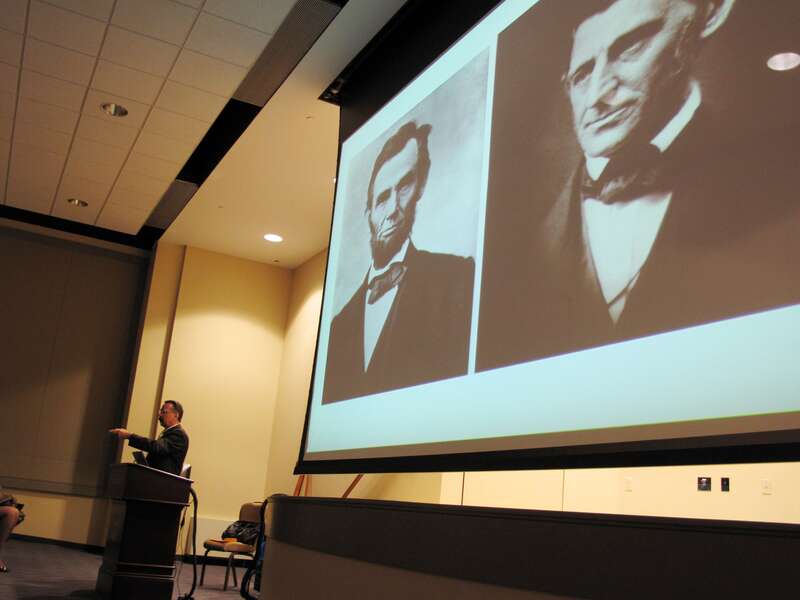 The University of Scranton's own Dr. Leonard Gougeon giving his talk, "In the Heat of War: Lincoln, Emerson, and the Fortune of the Republic"