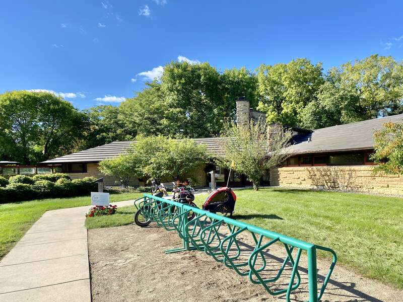 Built in 1949-1951, this Modern building was designed by Frank Lloyd Wright and Marshall Erdman to house the First Unitarian Society of Madison, utilizing a strong emphasis on the geometry of triangles in its design.  The First Unitarian Society of