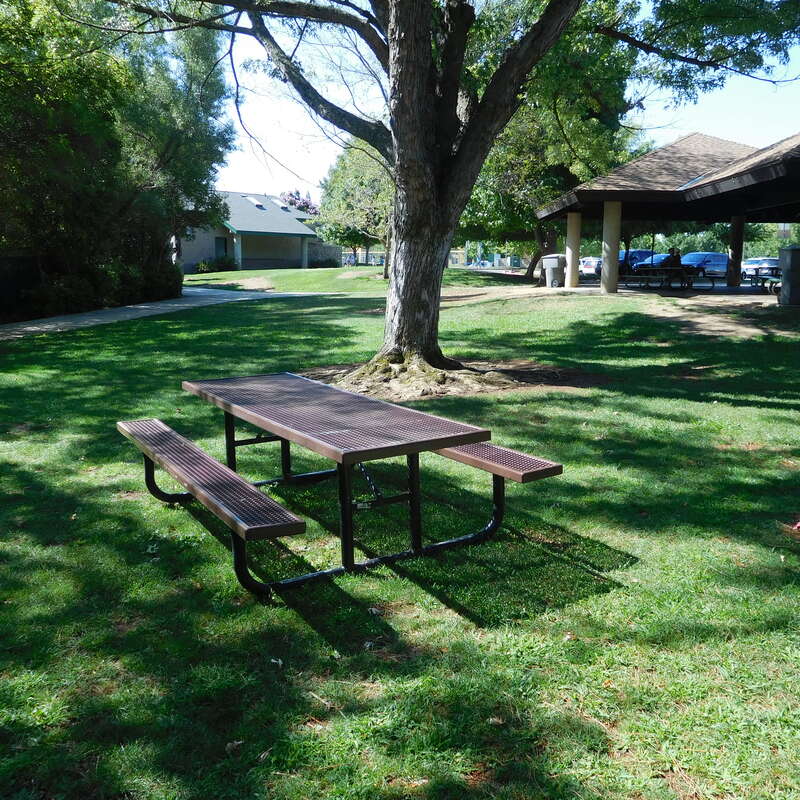 Folsom City Park 837

Folsom City Park behind City Hall in Folsom, CA showing picnic tables and landmarks. Facing SE.