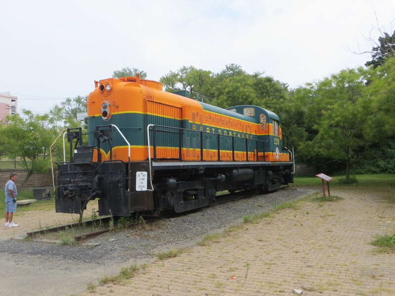 Great Northern (GN) RS3 no. 229 (ALCO, 1953) is seen on display at the Museum of Innovation and Science (miSci) in Schenectady, NY; the city where the locomotive was built in 1953. It was originally owned by the Great Northern Railway, which is why