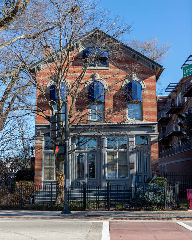 The Harrer Building, 8051 North Lincoln Avenue, Skokie, Illinois. Michael Harrer, a Bavarian immigrant, built the building in 1874 for his family's home and his meat market. Harrer's meat market was the first in the village, then known as Niles