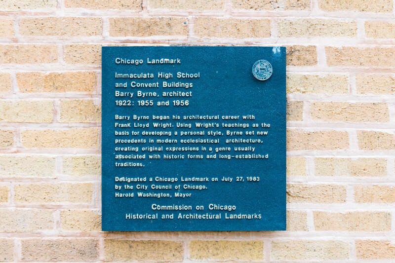 Immaculata High School, a former Roman Catholic girls' high school, 1921-1981. Chicago, Illinois.