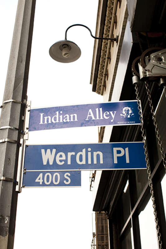 This official looking city sign was installed by a street artist in 2011